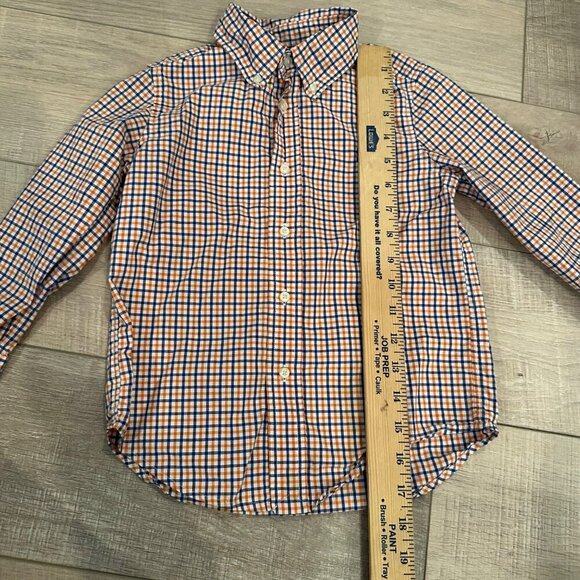 RALPH LAUREN BOYS ORANGE AND BLUE LONG SLEEVE BUTTON UP SHIRT SIZE 4 - Picture 4 of 6